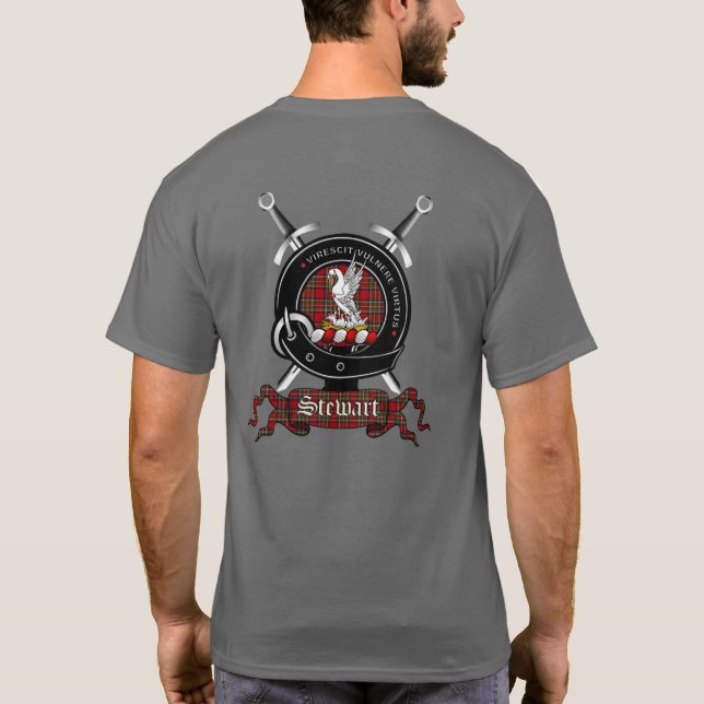 Stewart Clan Badge Adult T-Shirt (Back)