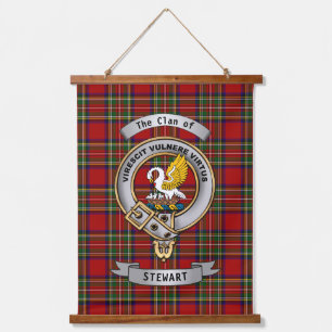 Stewart Clan Badge & Tartan Hanging Tapestry