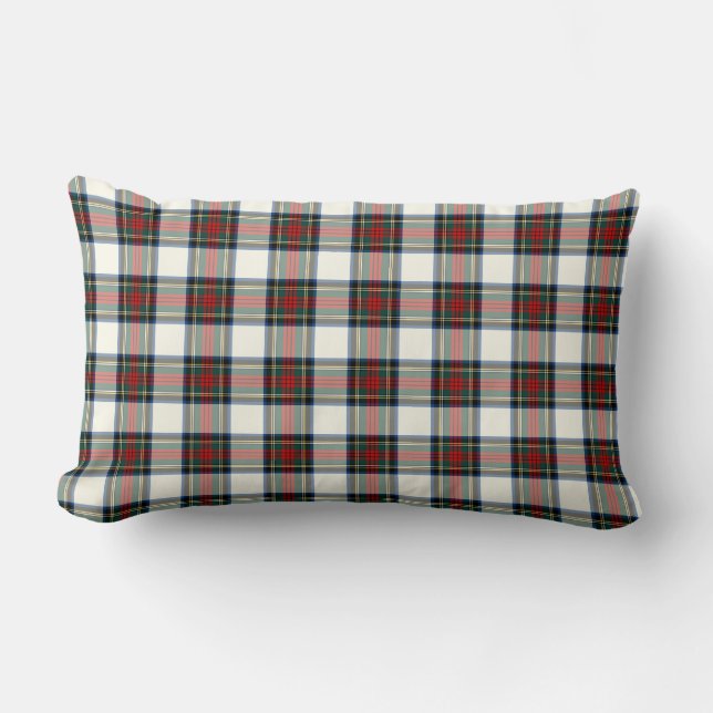 Stewart Clan Formal Dress Tartan Colourful Plaid Lumbar Cushion (Front)