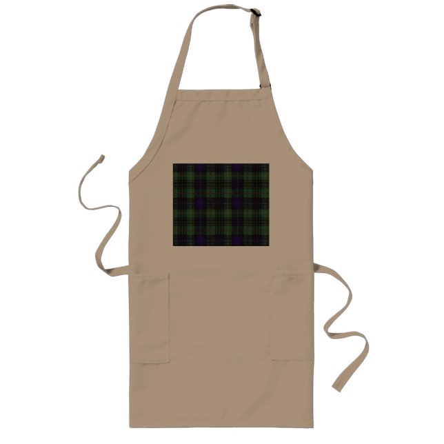 Stewart clan Hunting Plaid Scottish tartan Long Apron (Front)