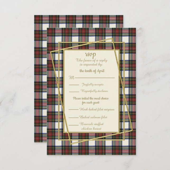 Stewart Dress Modern Tartan Response Card (Front/Back)
