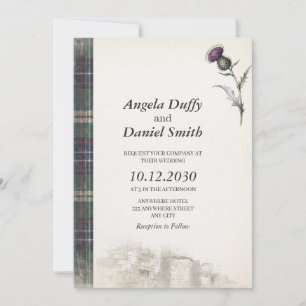 Stewart Hunting Tartan Thistle Invitation