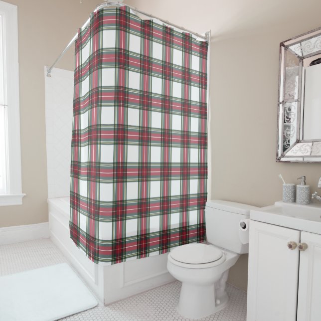 Stewart Plaid Shower Curtain (In Situ)