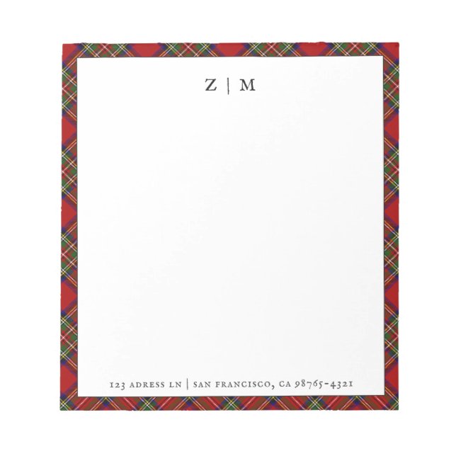 Stewart Royal Clan Tartan Plaid Pattern Notepad (Front)