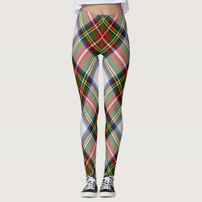 Stewart Royal Dress Plaid Scottish Pattern Leggings (Front)