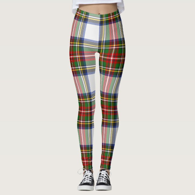 Stewart Royal Dress Plaid Scottish Pattern Leggings (Front)