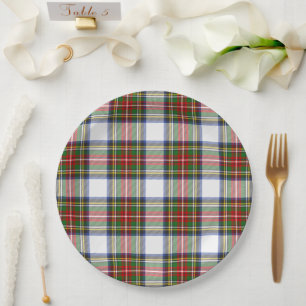 Stewart Royal Dress Plaid Scottish Pattern Paper Plate