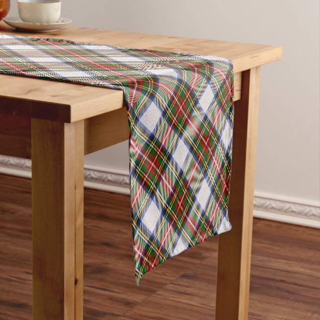 Stewart Royal Dress Plaid Scottish Pattern Short Table Runner (In Situ)