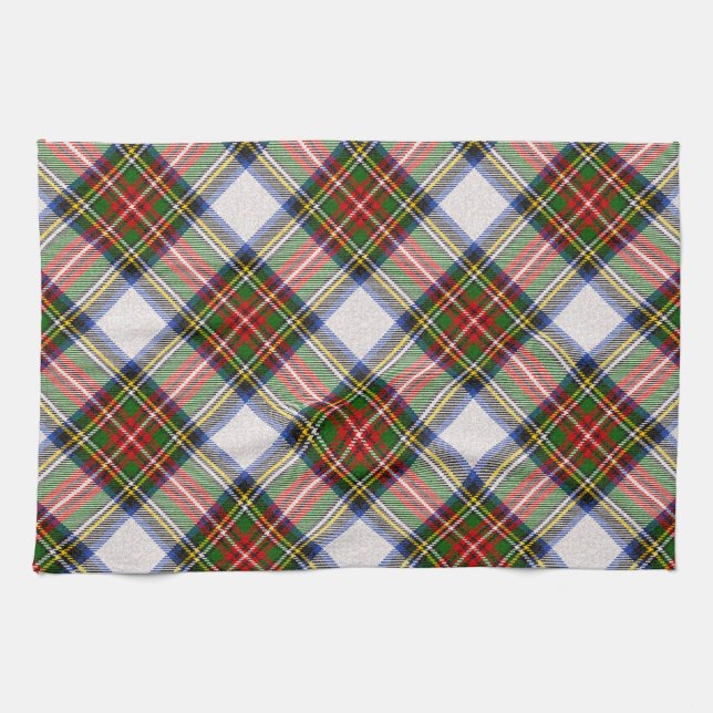 Stewart Royal Dress Plaid Scottish Pattern Tea Towel (Horizontal)