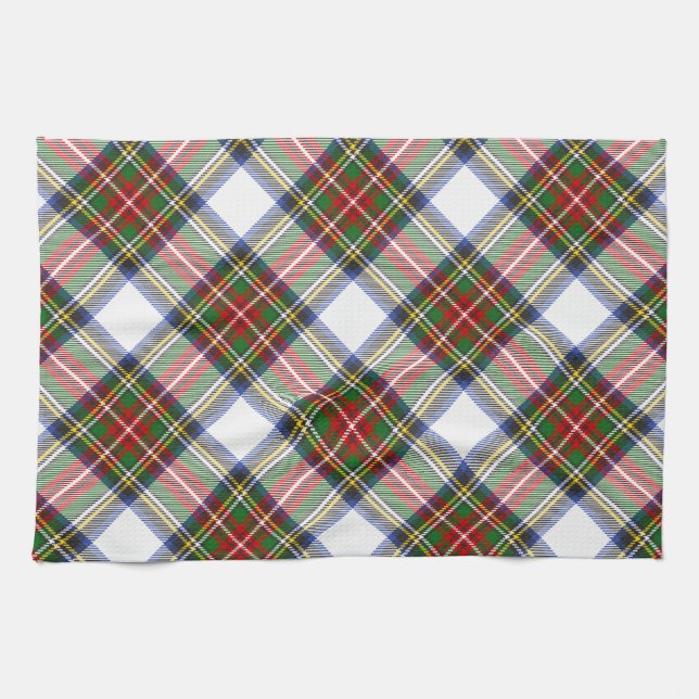 Stewart Royal Dress Plaid Scottish Pattern Tea Towel (Horizontal)