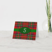Stewart Tartan Monogram Notecard