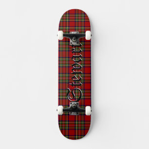 Stewart Tartan Scottish Plaid Pattern Skateboard