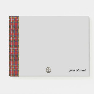 Stewart Tartan & Scottish Thistle Personalised Post-it Notes