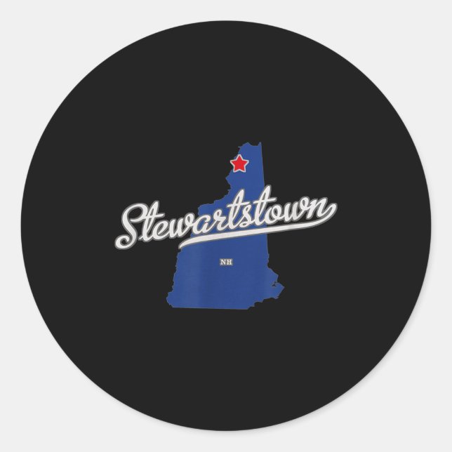 Stewartstown New Hampshire Nh Map  Classic Round Sticker (Front)