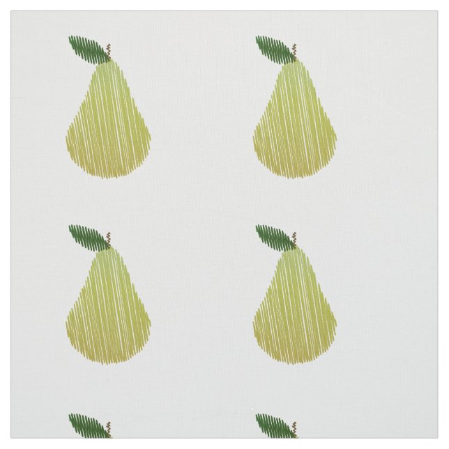 Stiched Pear Design Fabric (Swatch)