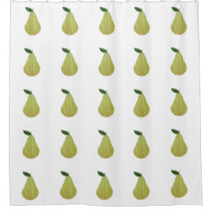 Stiched Pear Design Shower Curtain