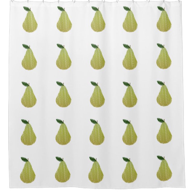 Stiched Pear Design Shower Curtain (Front)