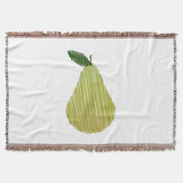 Stiched Pear Design Throw Blanket (Front)