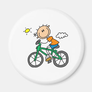 Stick Boy Riding Bicycle Magnet