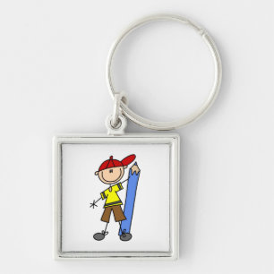 Stick Boy With Pencil Key Ring