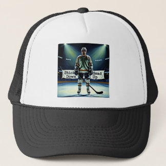 Stick Down Head Up Hockey Hat