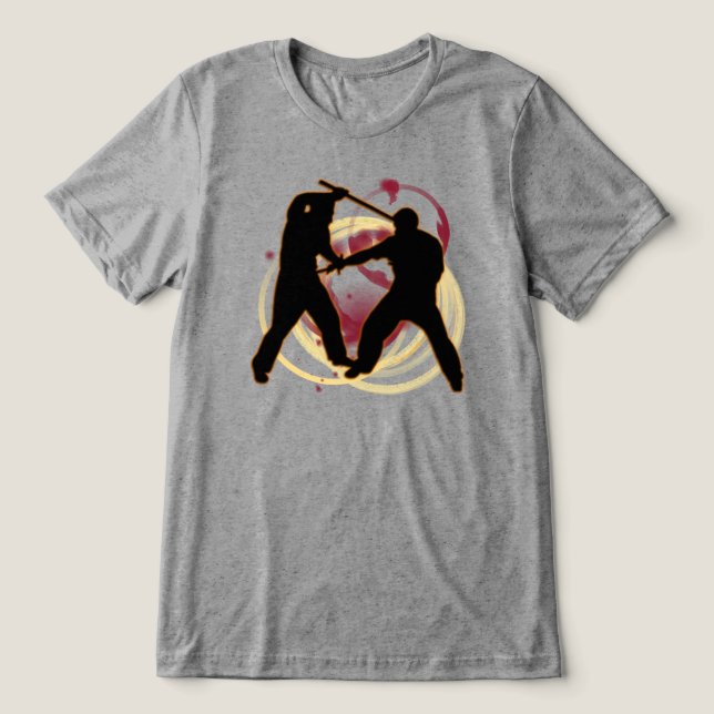 Stick Fighting Tri-Blend Shirt (Design Front)