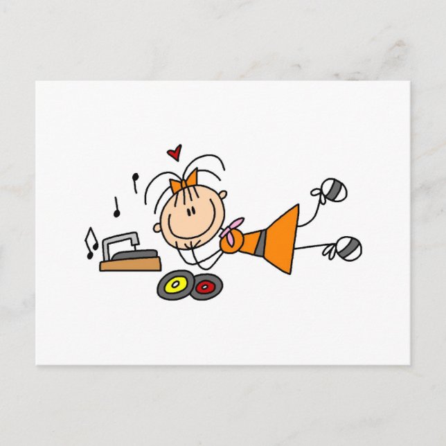 Stick Figure 50's Girl T-shirts and Gifts Postcard (Front)