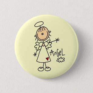 Stick Figure Angel T-shirts and Gifts 6 Cm Round Badge