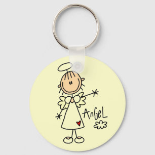 Stick Figure Angel T-shirts and Gifts Key Ring