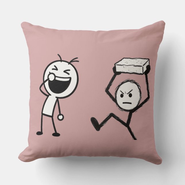 Stick Figure Argument Funny  Cushion (Front)