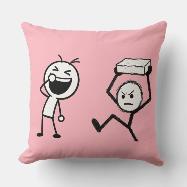Stick Figure Argument Funny  Cushion (Front)