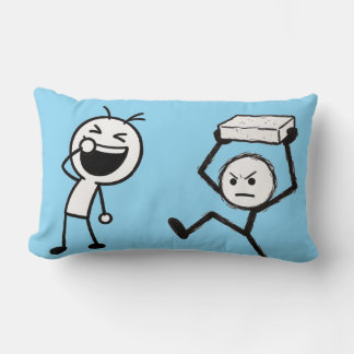 Stick Figure Argument Funny Lumbar Cushion
