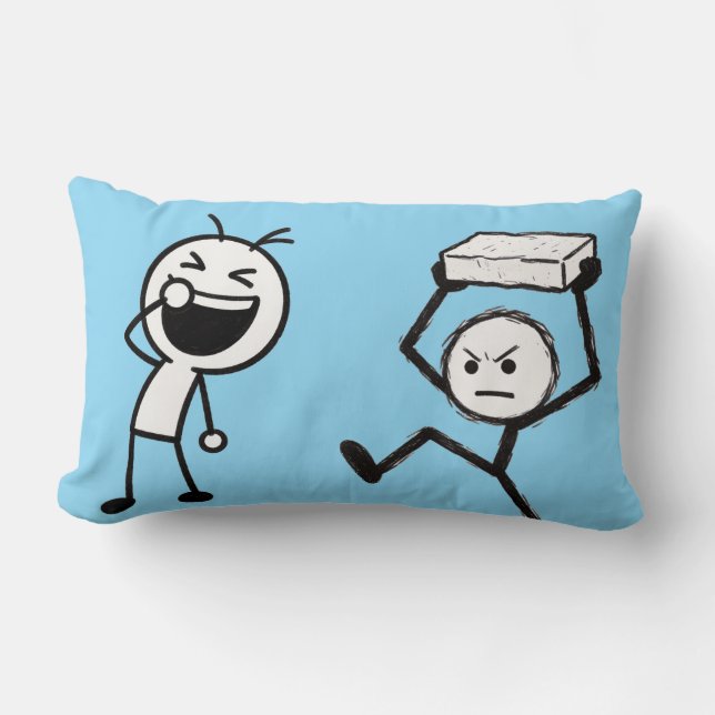Stick Figure Argument Funny  Lumbar Cushion (Front)