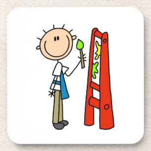 Stick Figure Artist Coaster