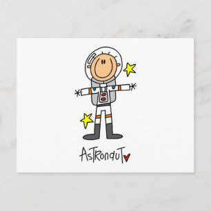 Stick Figure Astronaut T-shirts and Gifts Postcard