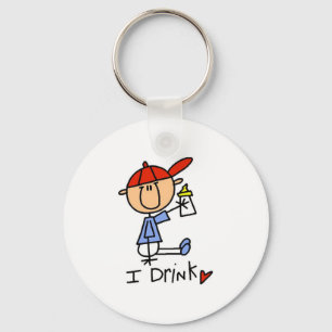 Stick Figure Baby I Drink Tshirts and Gifts Key Ring