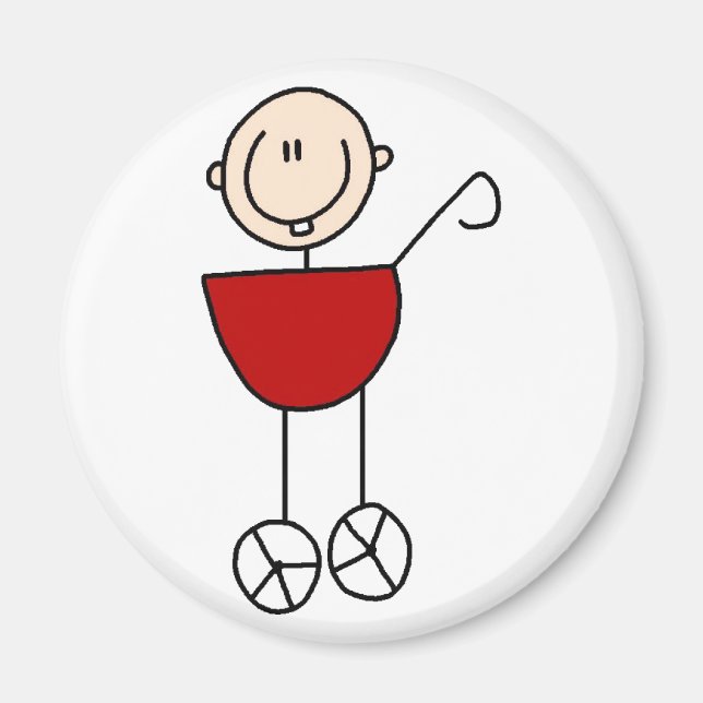 Stick Figure Baby In Carriage Magnet (Front)