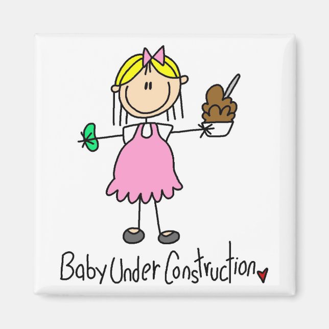 Stick Figure Baby Under Construction Magnet (Front)