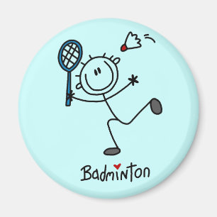 Stick Figure Badminton T-shirts and Gifts Magnet