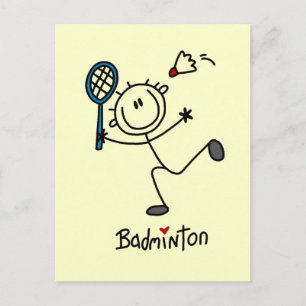 Stick Figure Badminton T-shirts and Gifts Postcard
