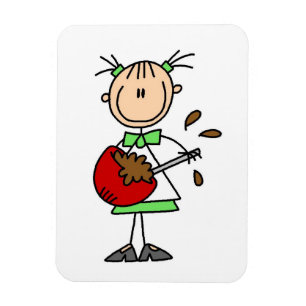 Stick Figure Baker Mixing Batter Magnet