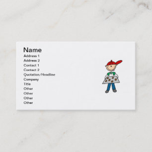 Stick Figure Baking Cookies Business Card