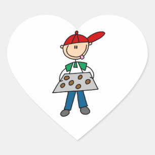 Stick Figure Baking Cookies Heart Sticker