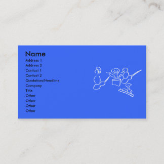 Stick figure band white outline business card