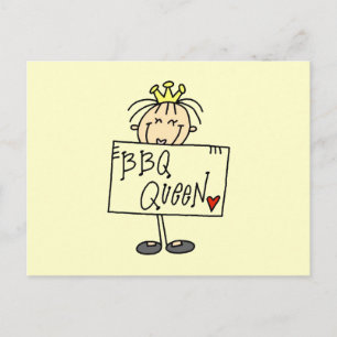 Stick Figure BBQ Queen Postcard