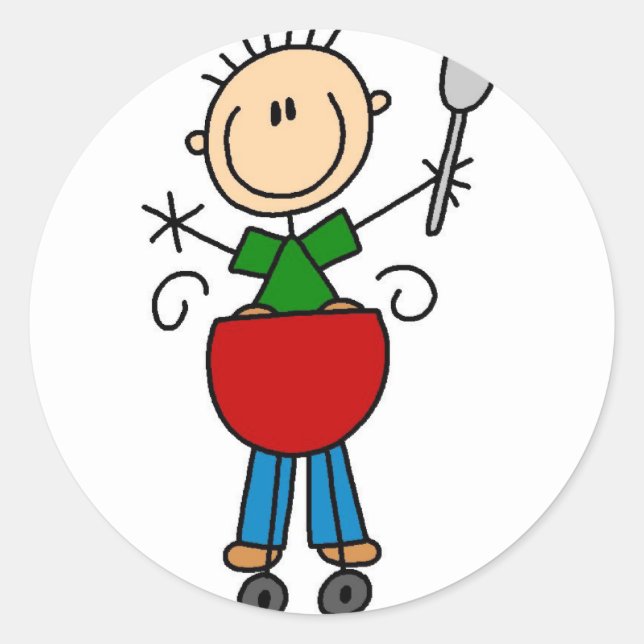Stick Figure Bbq Sticker (Front)
