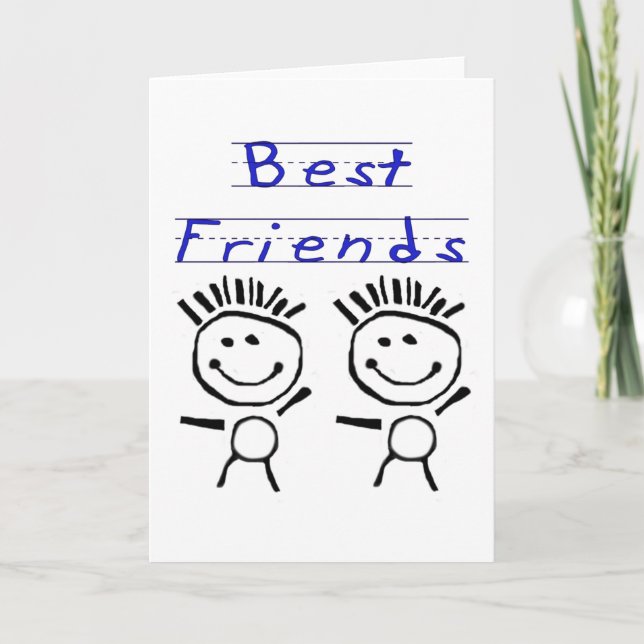 Stick Figure Best Friends Card (Front)