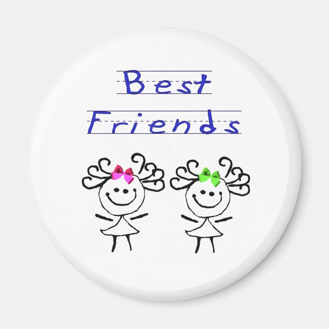 Stick figure best friends magnet (Front)