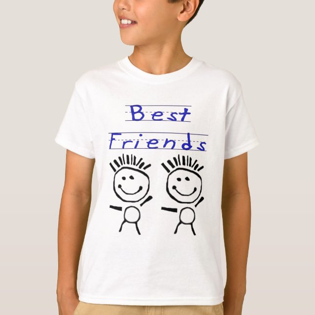 Stick Figure Best Friends T-Shirt (Front)