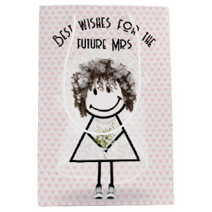 Stick Figure Birde In Sneakers on Hearts Medium Gift Bag